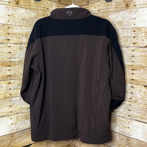 STORM CREEK GUARDIAN SOFTSHELL MEN'S SIZE LARGE BROWN & BLACK JACKET - Picture 2 of 8